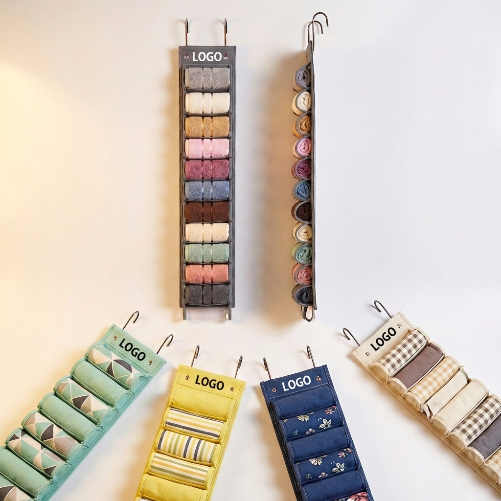 Multi-Compartment Hanging Closet Organizer for Towels & Socks