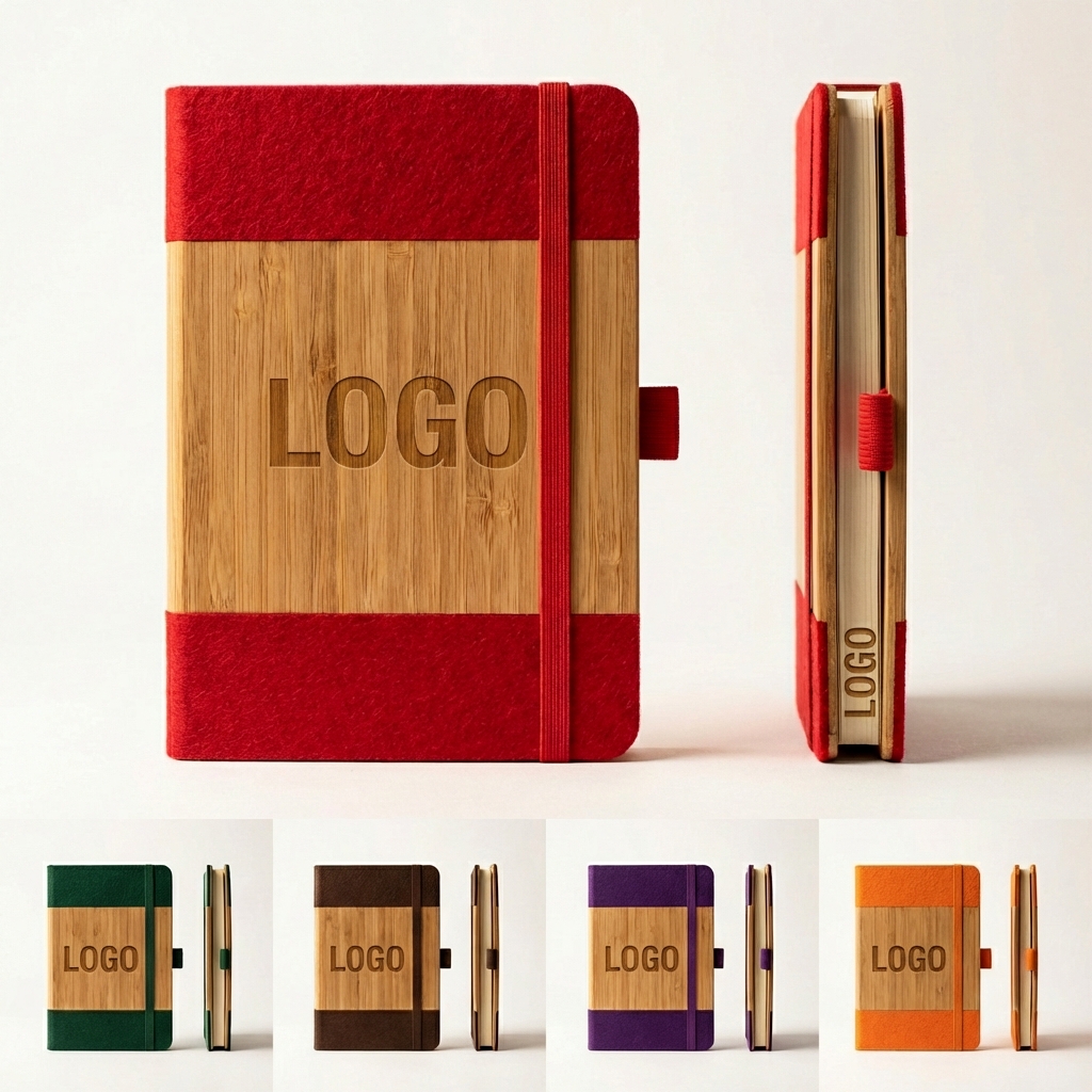 Heritage Craft Journal: Natural Bamboo & Red Fabric Cover