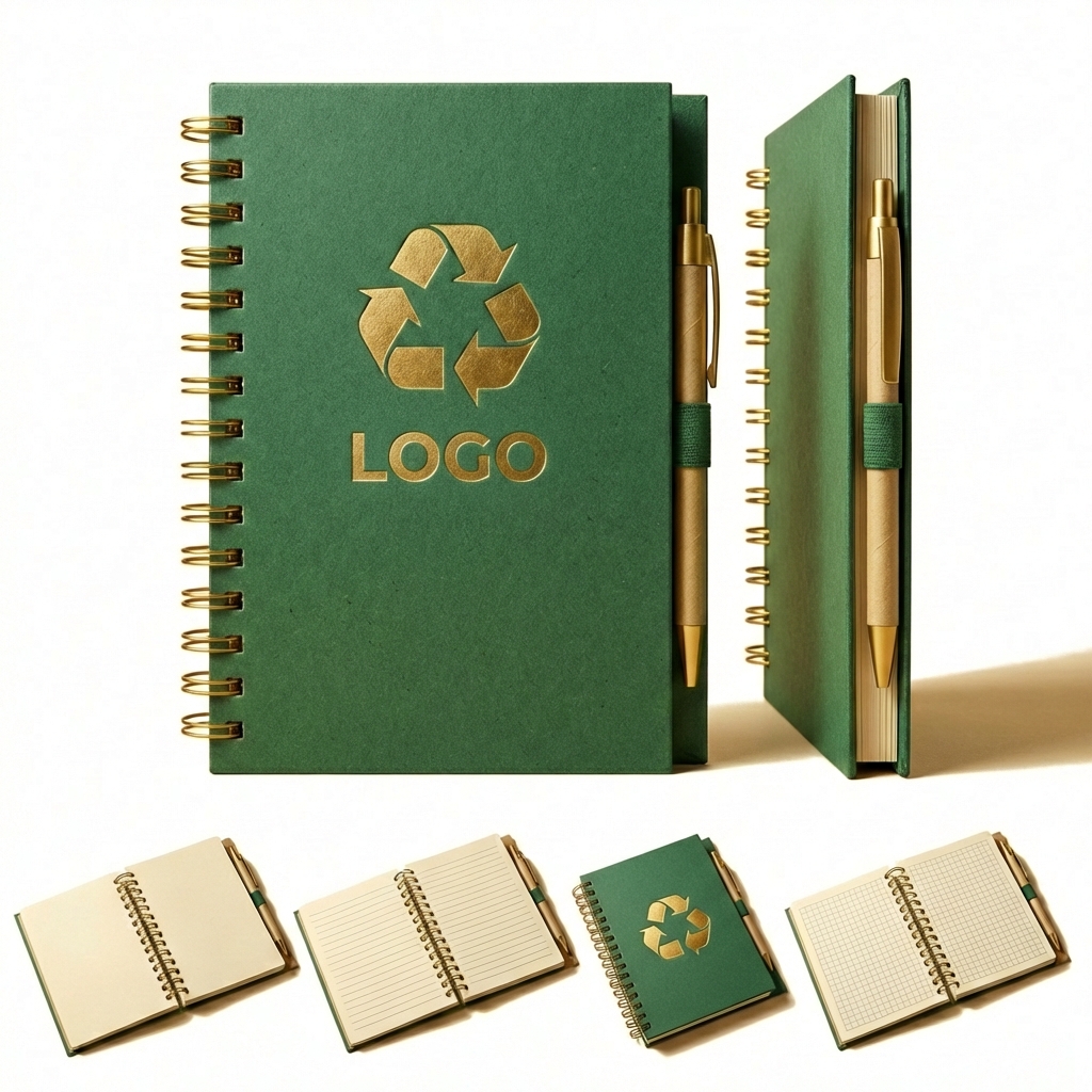 70-Page Earth-Friendly Ruled Notebook & Pen Combo