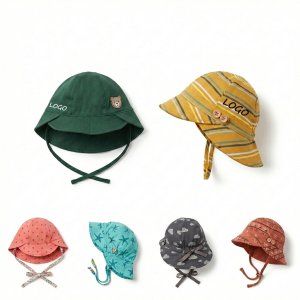 Playful Patterned Infant Sun Hat - Adjustable Brim & Soft Comfort