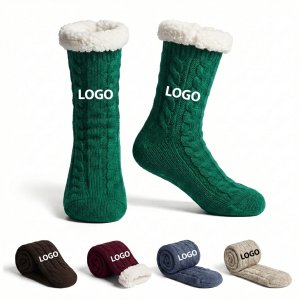 Cozy Plush-Lined Winter Knit Socks