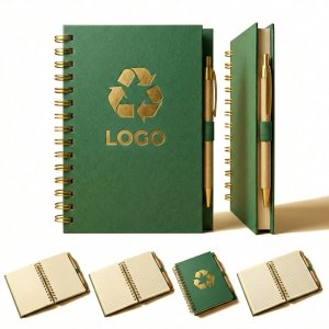 70-Page Earth-Friendly Ruled Notebook & Pen Combo