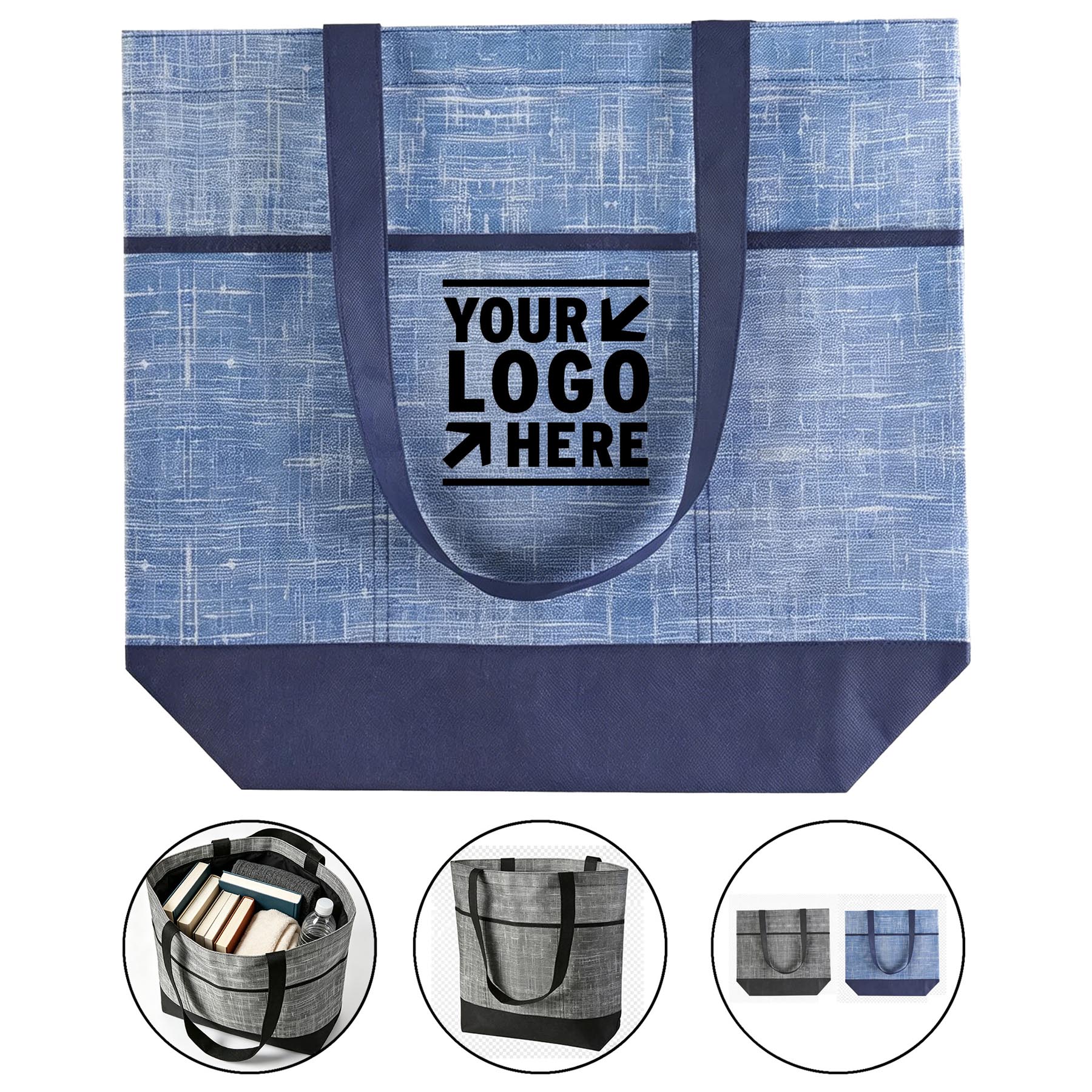 Utility Tote Bag with Multiple Pockets