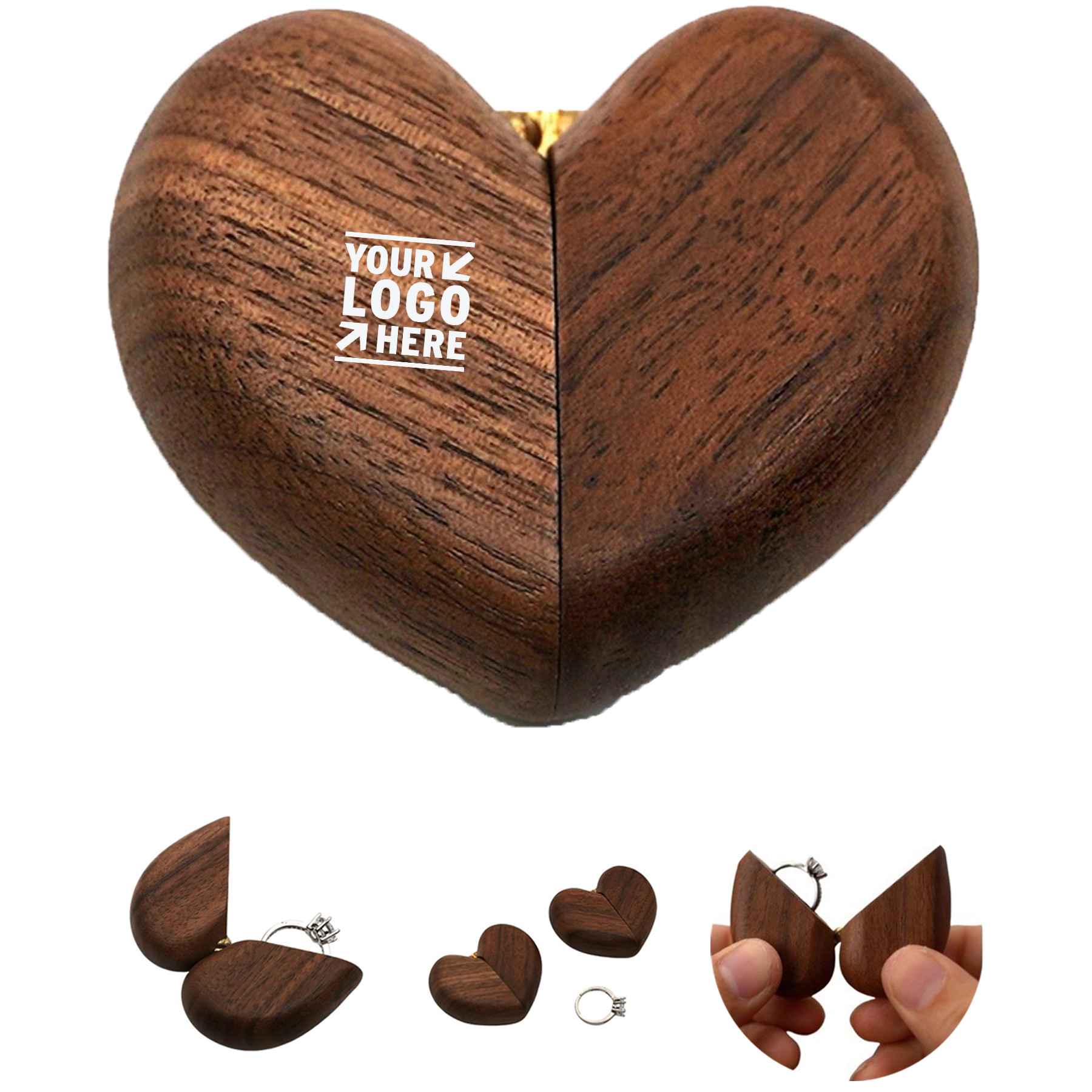 Engravable Walnut Heart Keepsake Box