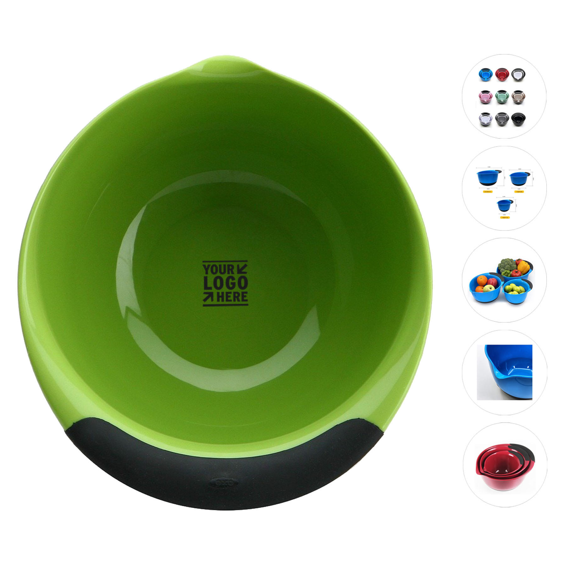 Triple Bowl Set with Pour Spout and Non-Slip Base