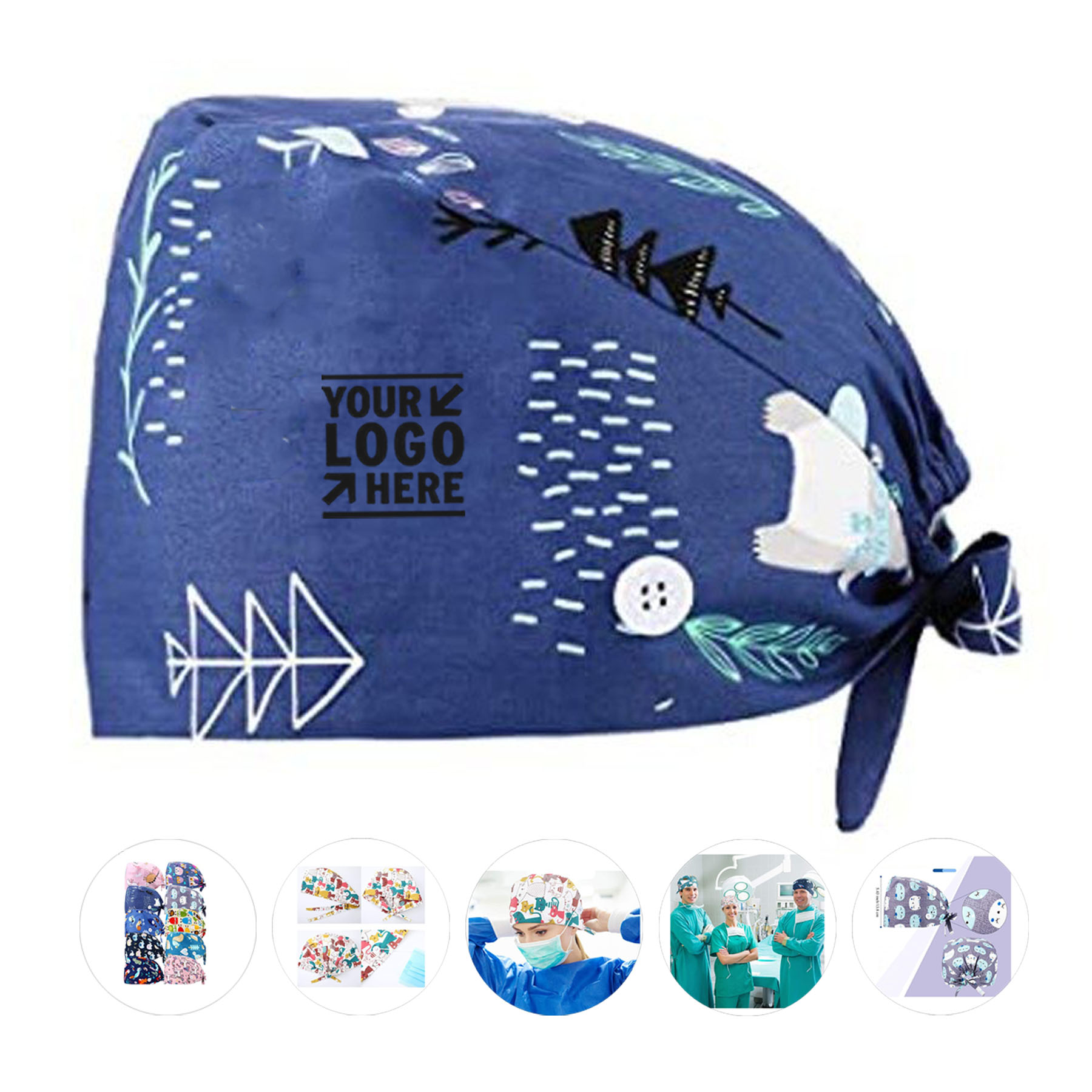 Professional Cotton Medical Bouffant Cap