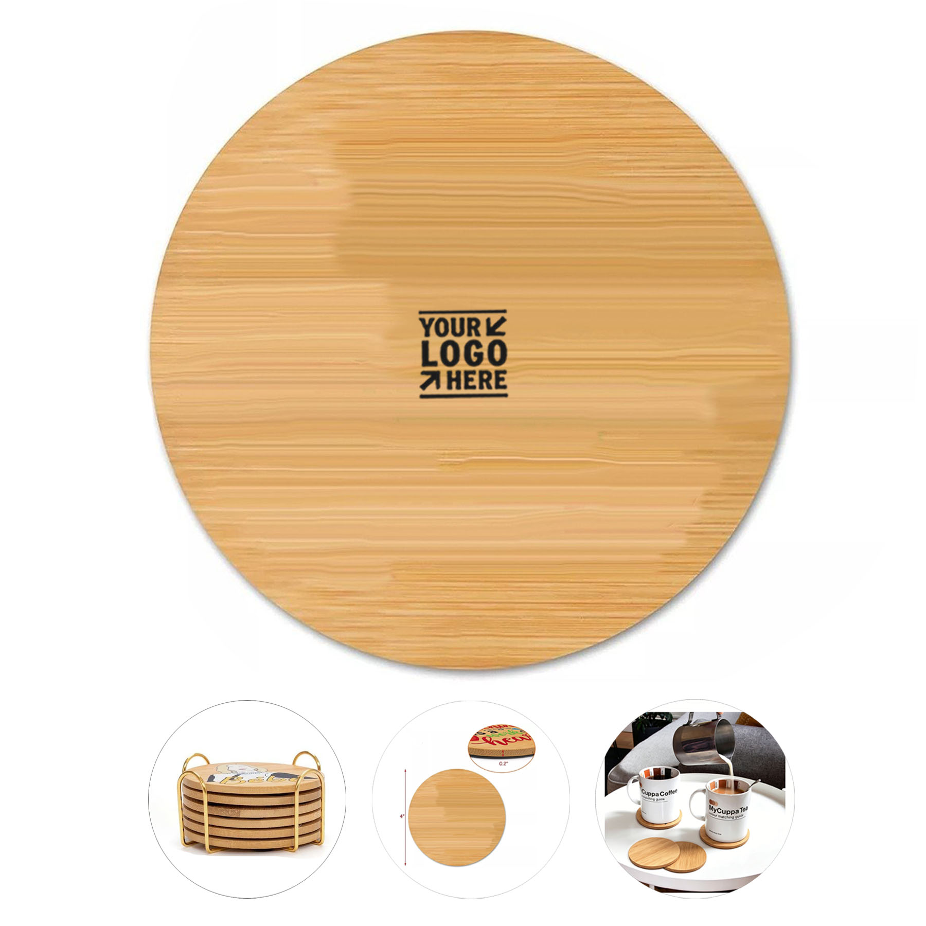 Personalized Eco-Friendly Bamboo Drink Coaster