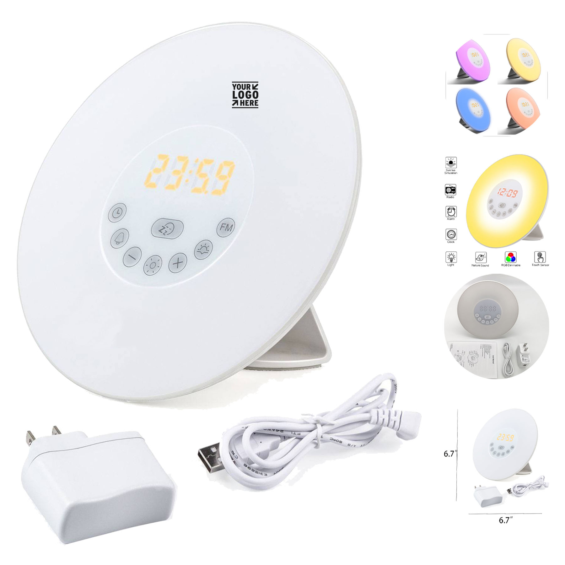 Gentle Dawn Alarm Clock with Light and Sound