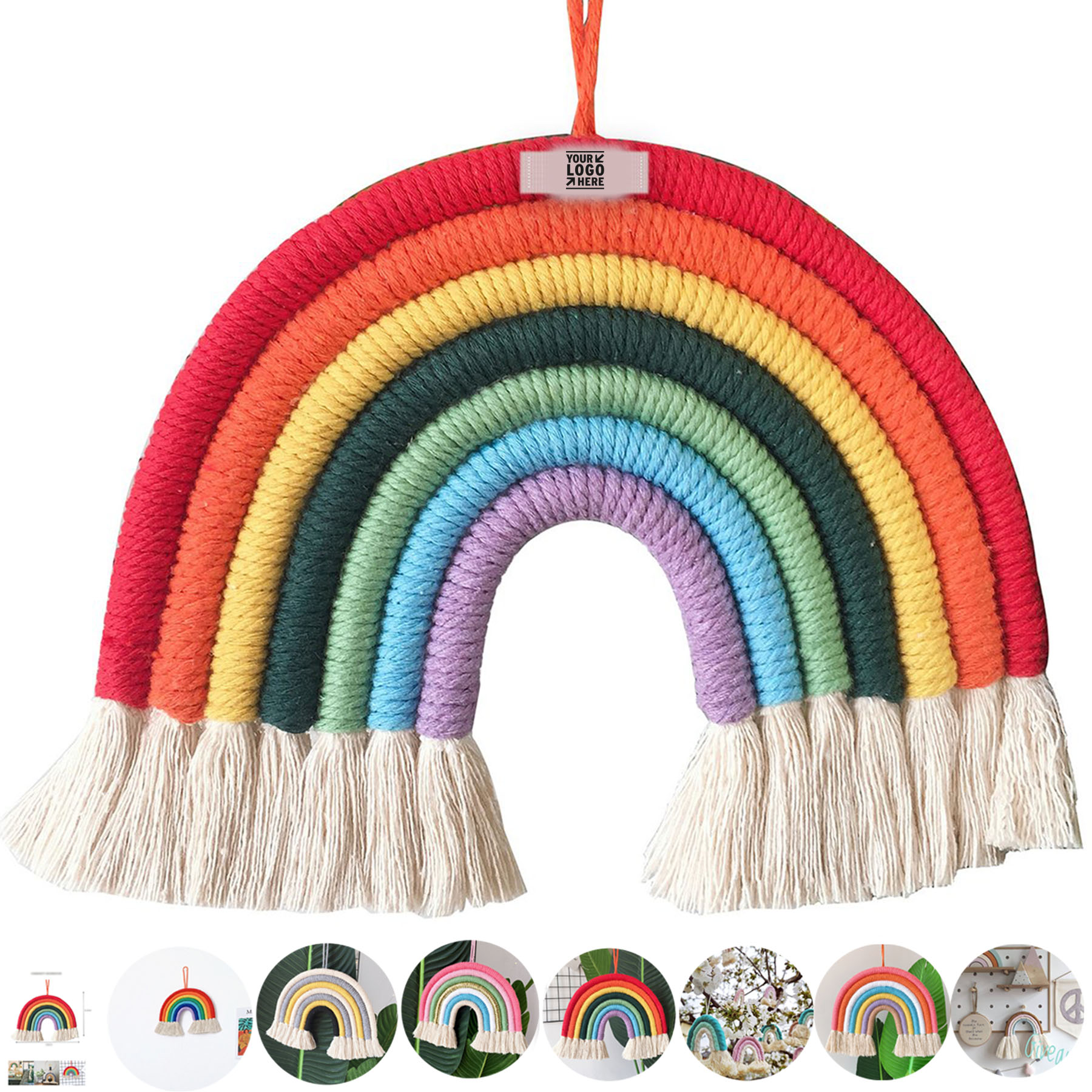 Artisanal Rainbow Wall Tapestry