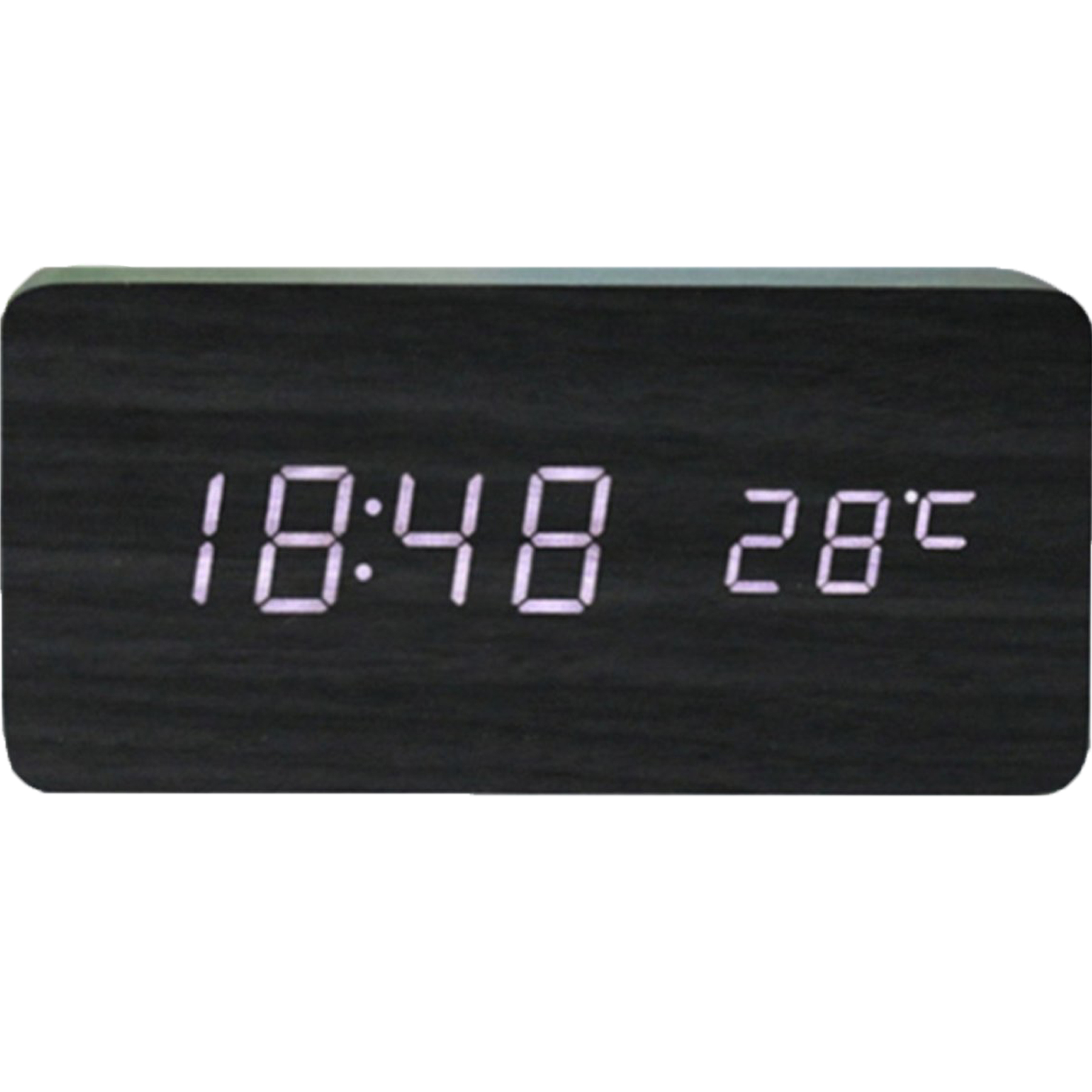 Eco-Friendly Wooden Digital Clock with Temperature Monitor 2