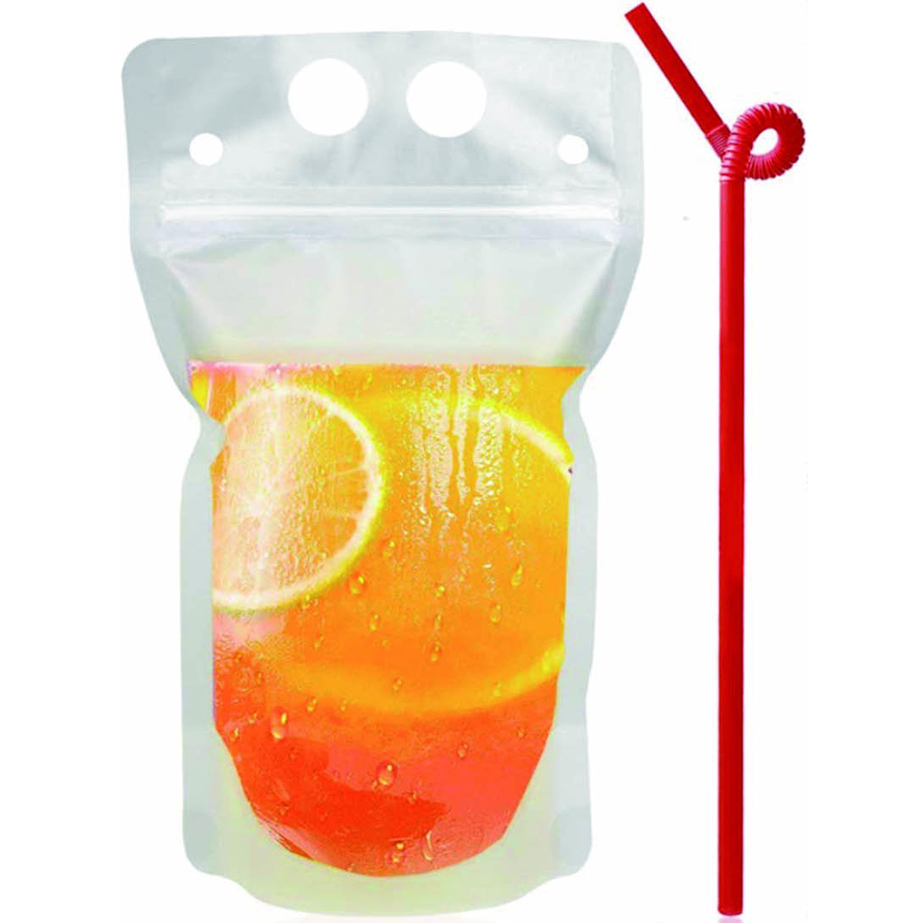 Portable Resealable Drink Pouch with Straw 2