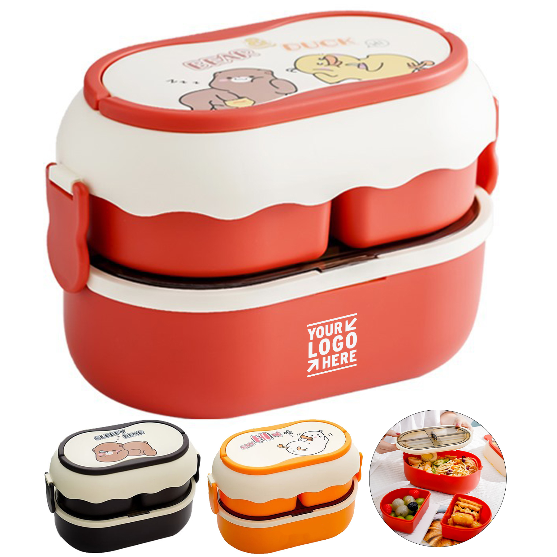 Fun Double-Compartment Food Container
