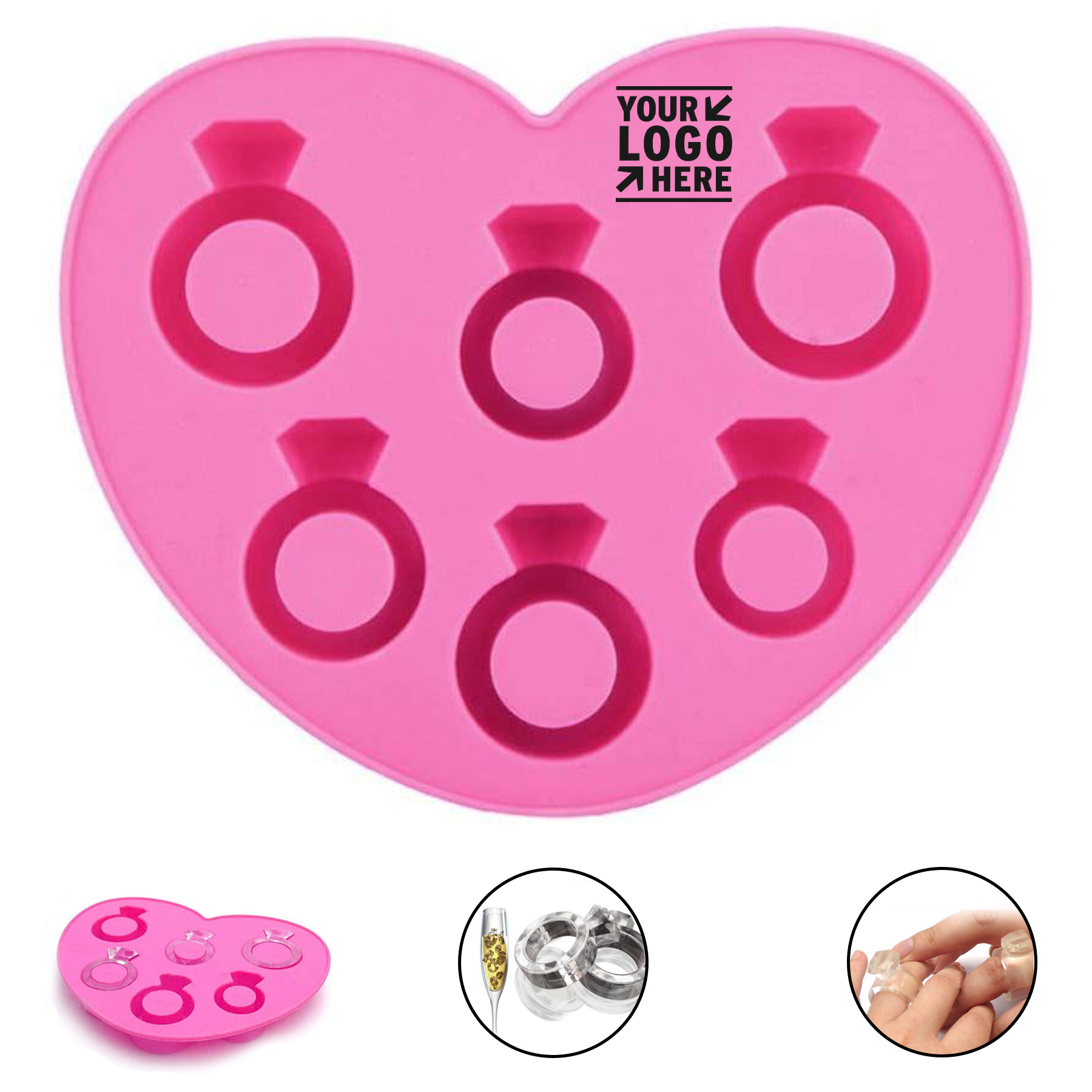 Heart-Shaped Silicone Ice Ring Mold