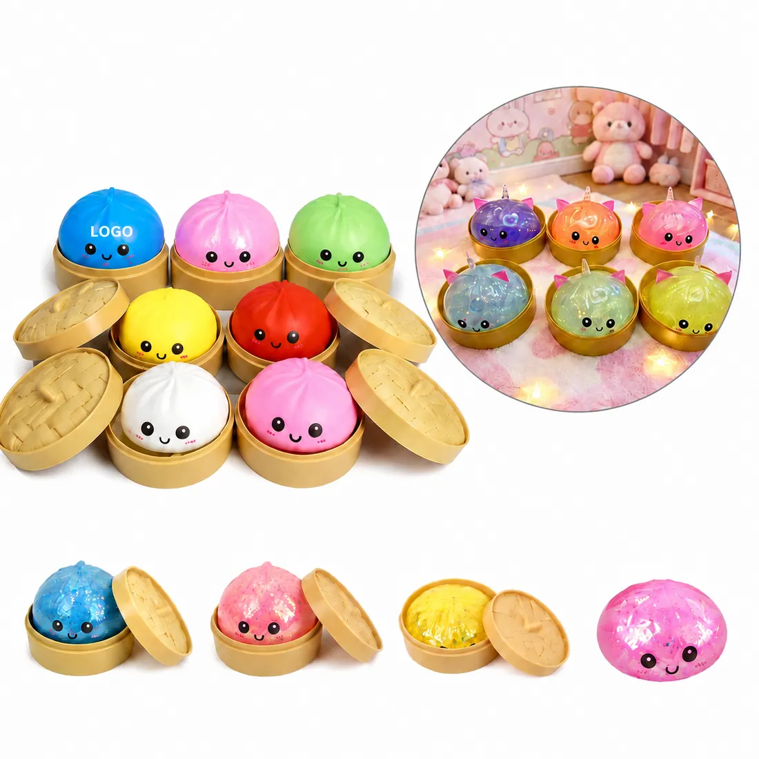 TPR Stress Relief Dumpling Squishy Toy, Realistic Dough Feel