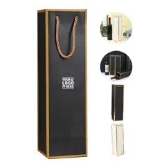 Elegant Wine Gift Bag with Golden Accent