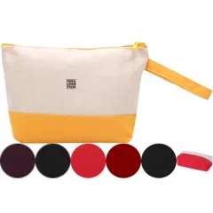 Dual-Tone Canvas Makeup Pouch