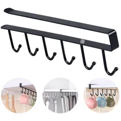 Versatile Wall Organizer with Six Hooks