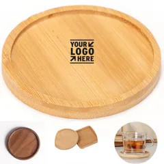 Circular Walnut Wood Drink Mat
