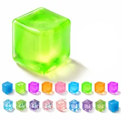 Malt Sugar Ice Cube Squeeze Toy with Gold Glitter Stress 2