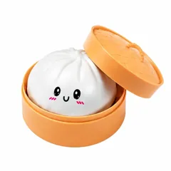 TPR Steamed Bun Stress Relief Squeeze Toy Set with Glitter 4