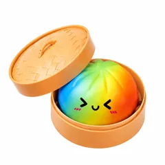 TPR Steamed Bun Stress Relief Squeeze Toy Set with Glitter 7